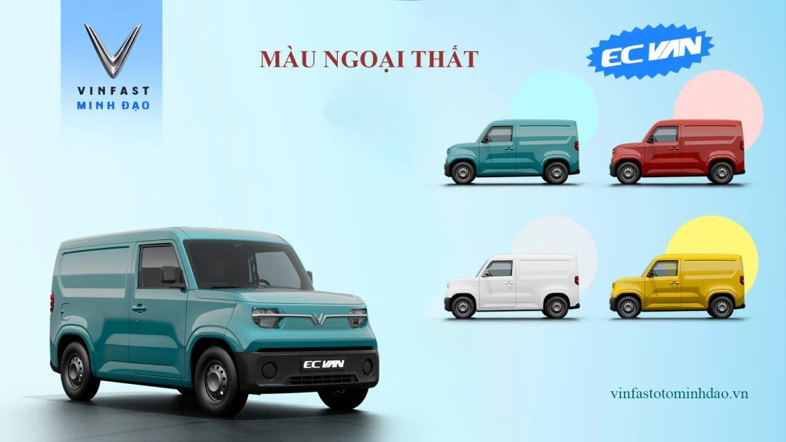 màu ngoại thất vinfast ec van xe tải van điện